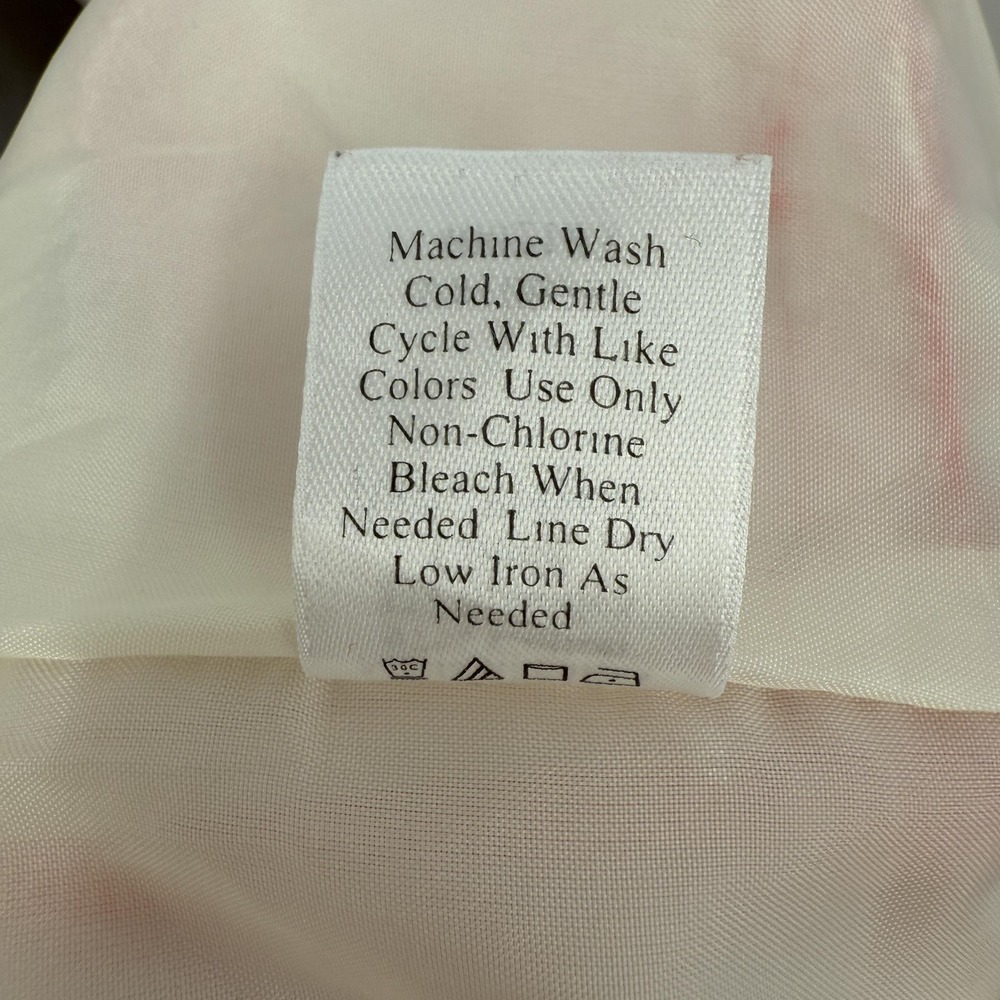 Coldwater Creek Dress Womens W18 Red Beige Floral Sleeveless Lined Cotton Blend - Picture 7 of 10
